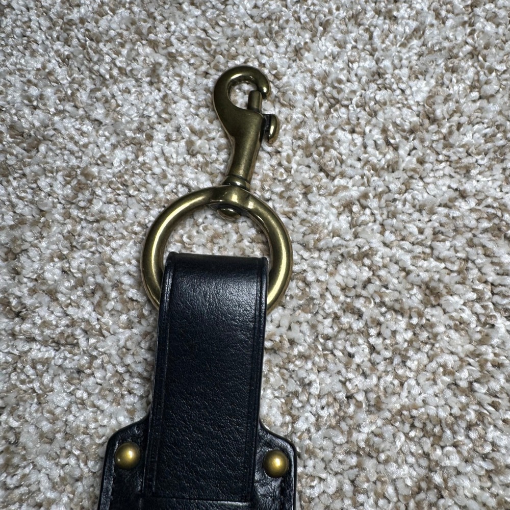 Coach Leather Horsebit Style Belt Brass Double Rings Branded Studs - Picture 15 of 16